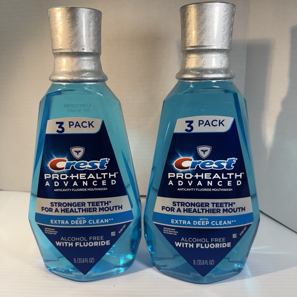 2-Crest Pro-Health Advanced Multi-Protection Fluoride Mouthwash Exp 2021 Sealed